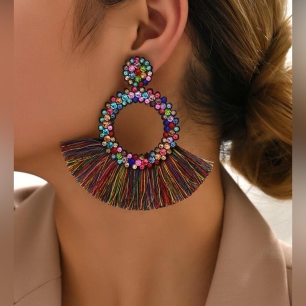 ✨NEW✨ Multicolor Statement fringe Earrings